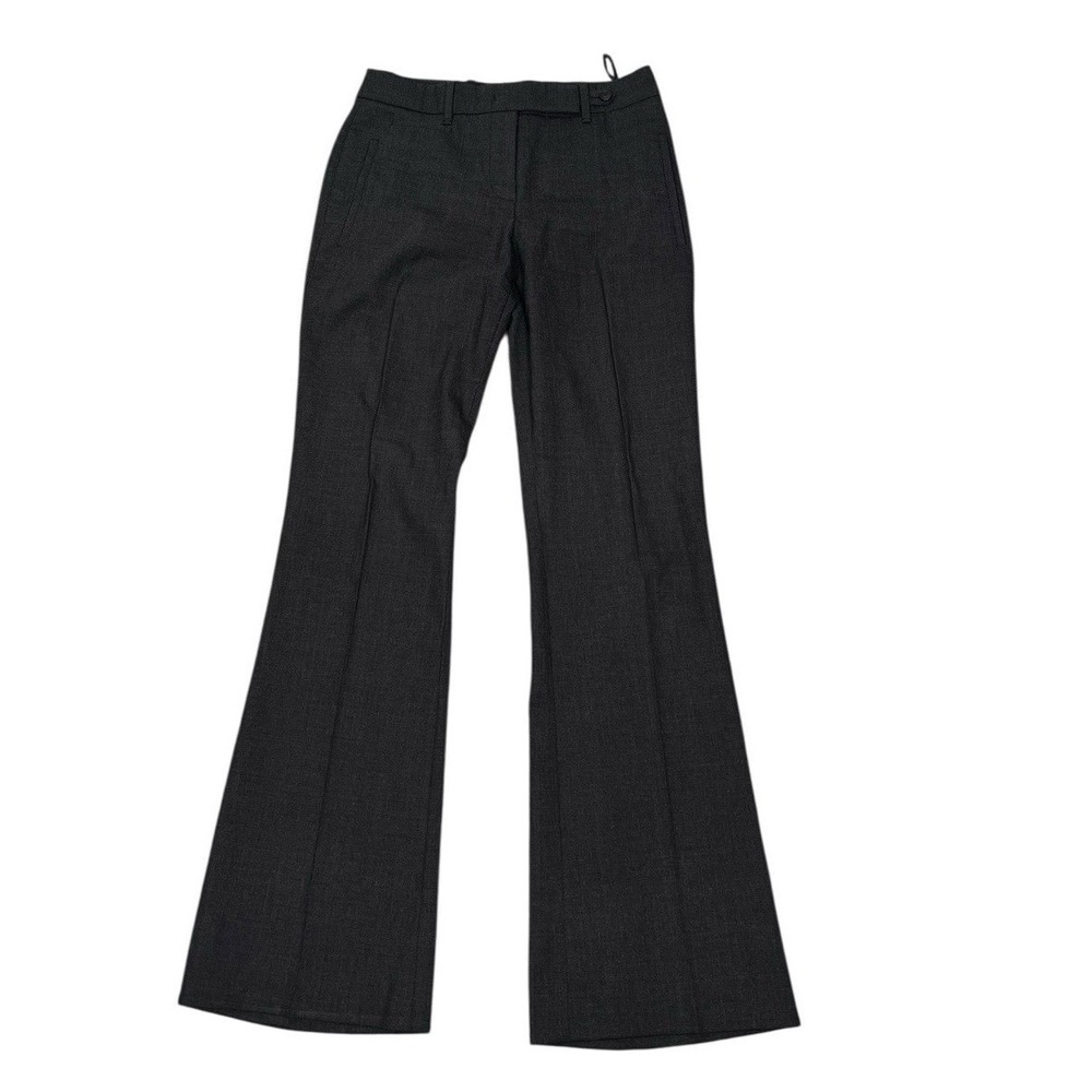 Prada Y2K Dark Gray Droop Loop Buttoned Wool Flare Pants - 38EU 28X30 US